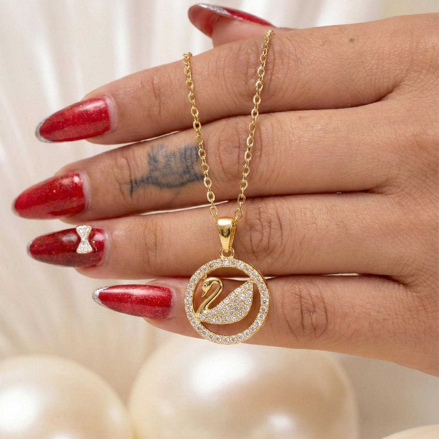 Swan Graceful Pendant Necklace