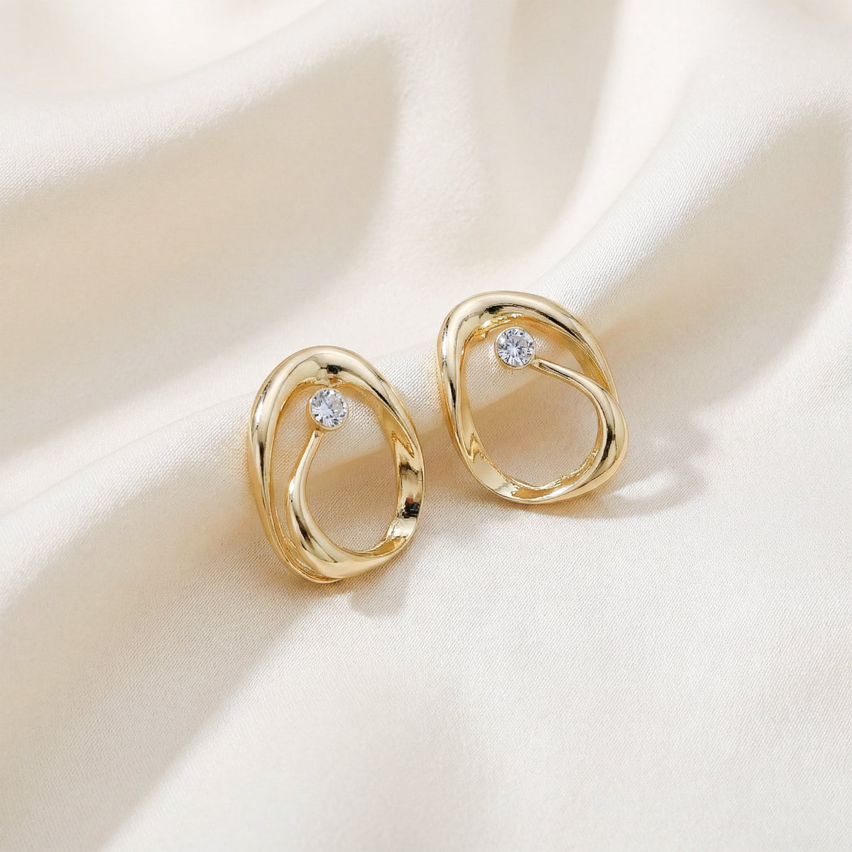 Orbit Diamond Gold Earrings