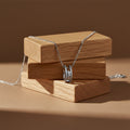 Elegant Silver Double Hoop Diamond Pendant Necklace