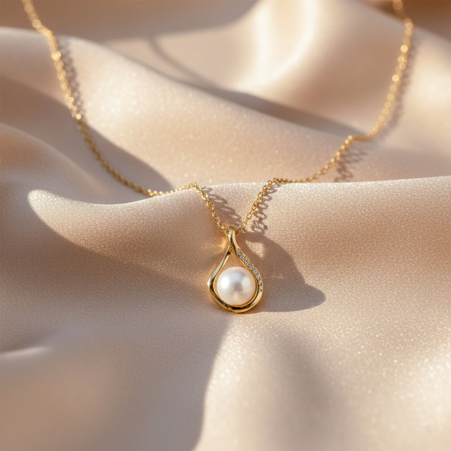 Teardrop Pearl Pendant Necklace