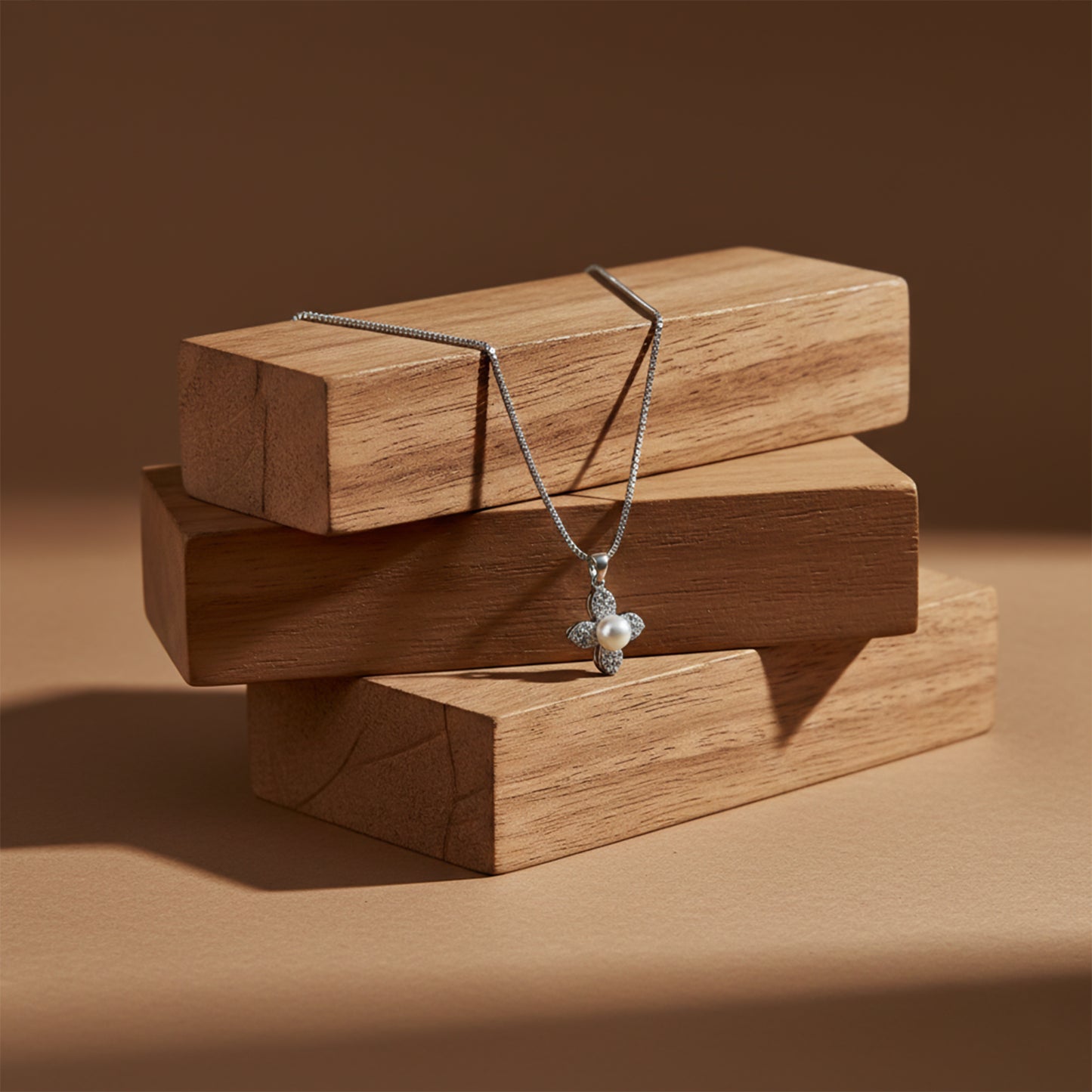 Timeless Pearl & Crystal Petal Necklace