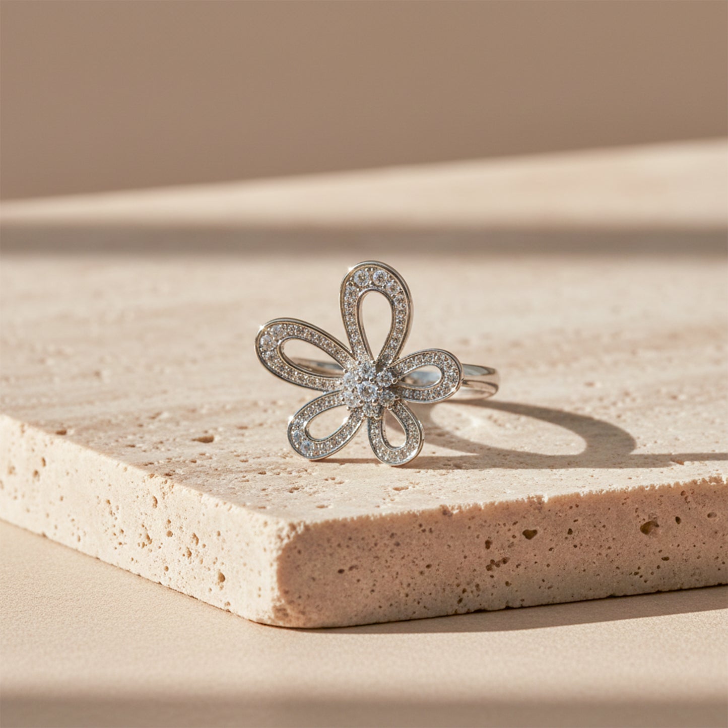 Diamond Flower Statement Ring