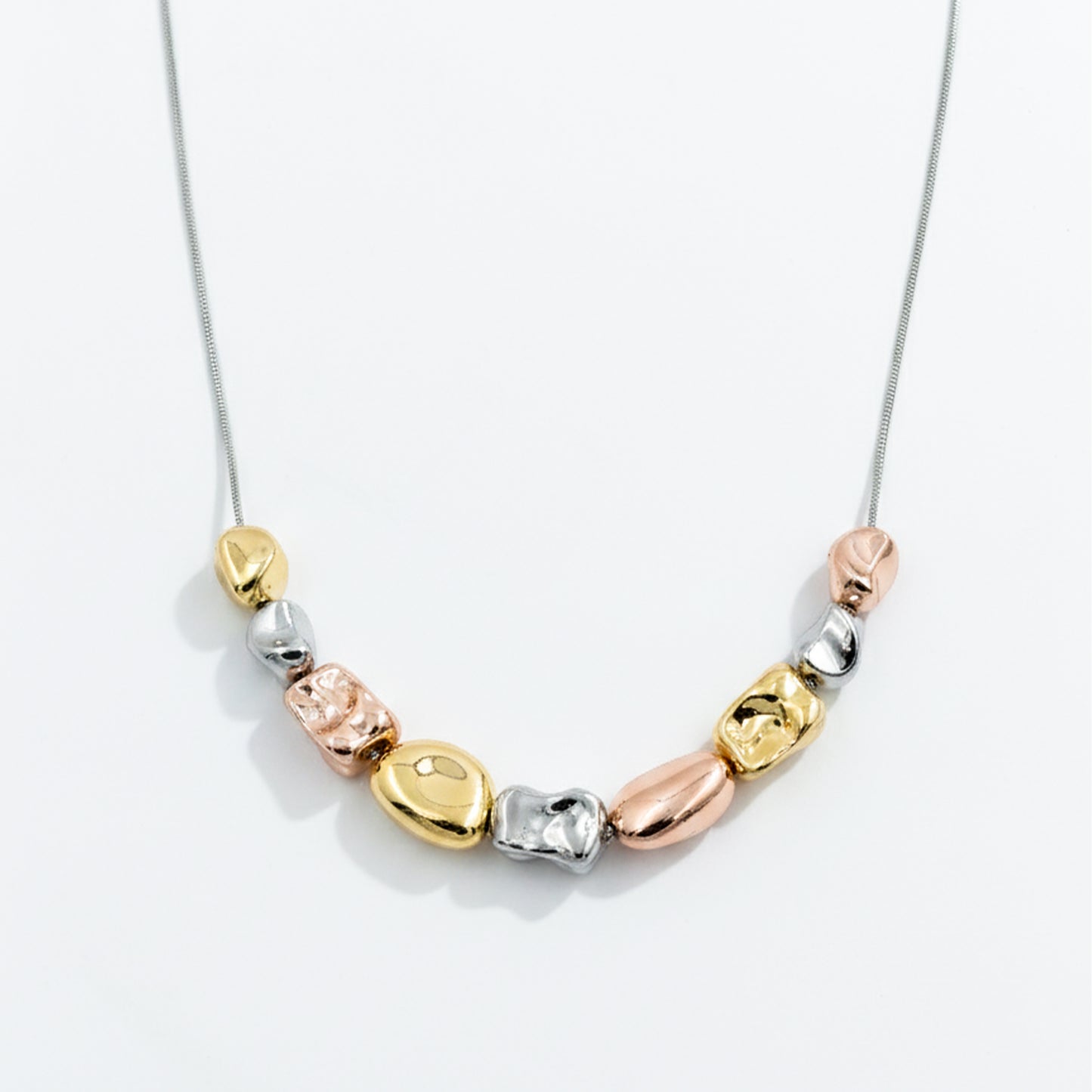 Elegant Tri Color Chunky Bead Necklace