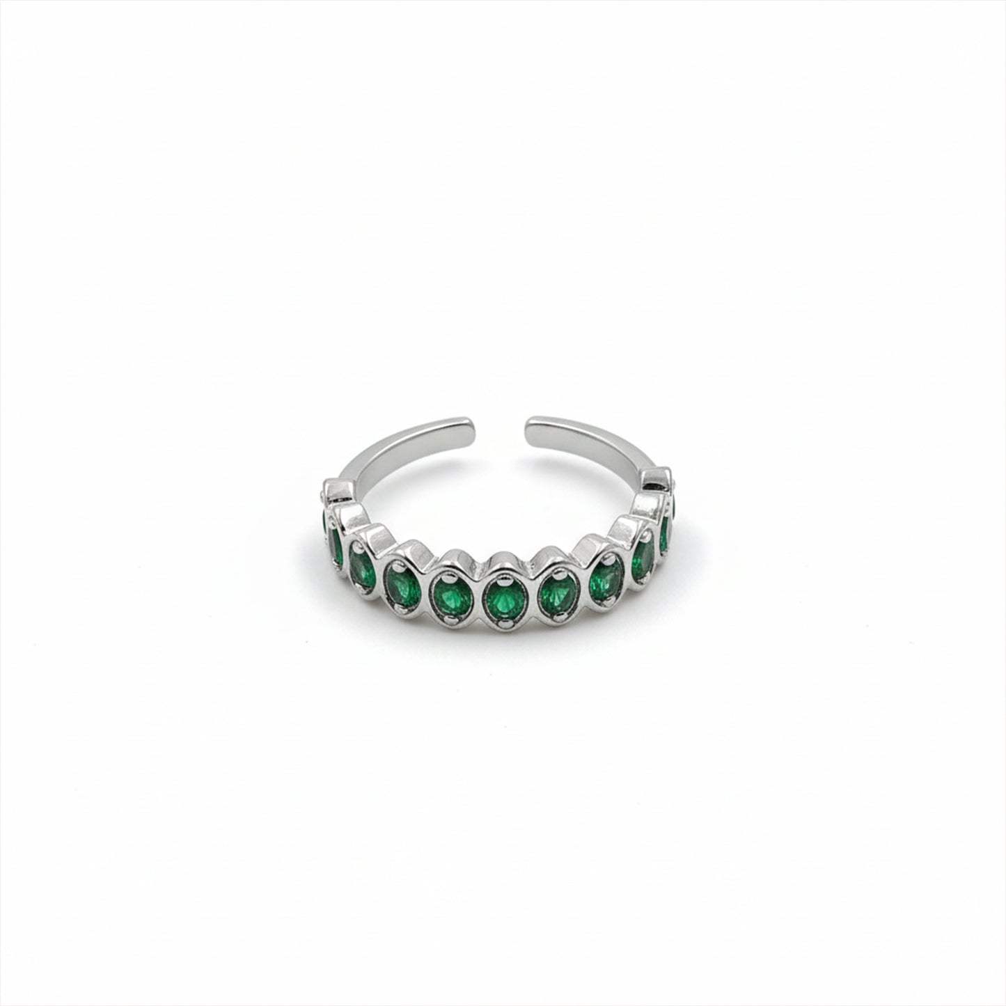 Prestige Green Stone Eternity Ring