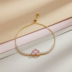 Pink Heart Diamond Tennis Bracelet