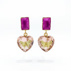 Butterfly Heart Floral Gold Earrings