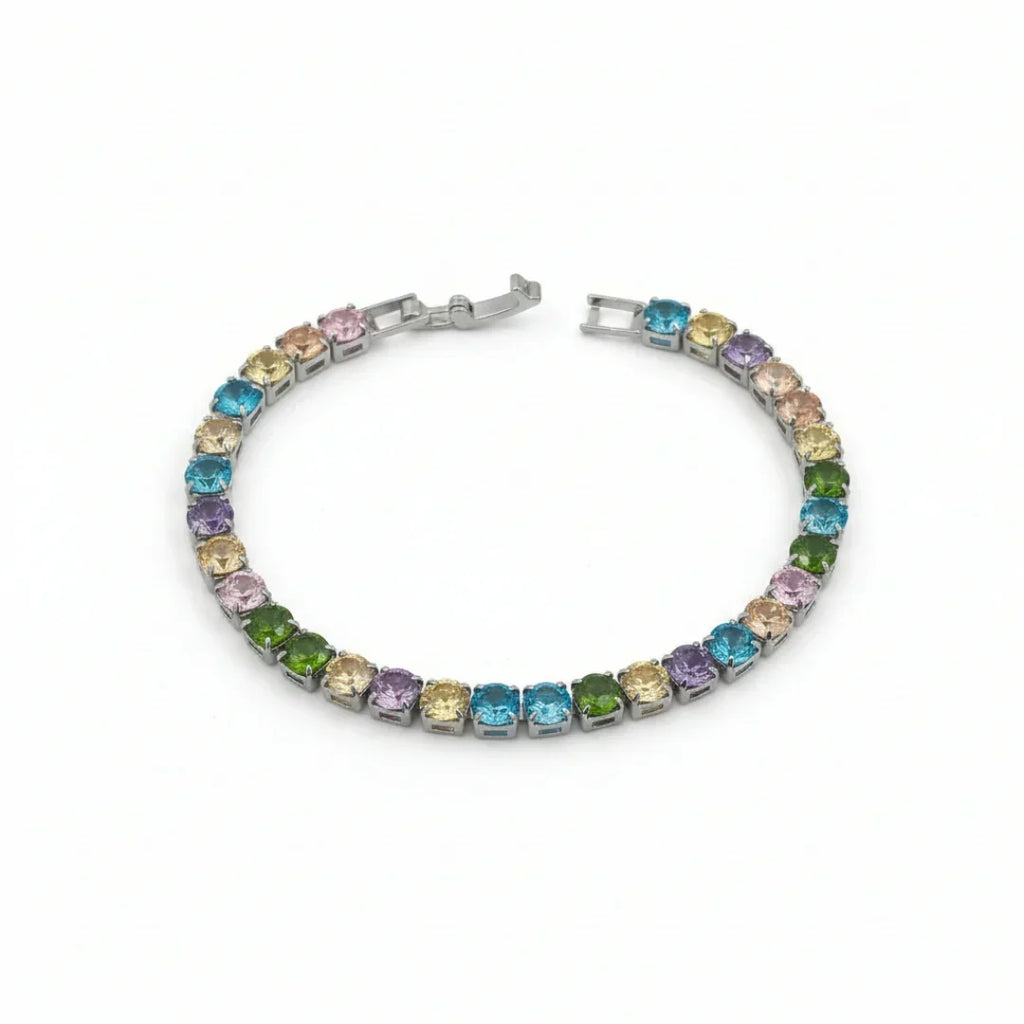 Multi-Color Gemstone Tennis Bracelet