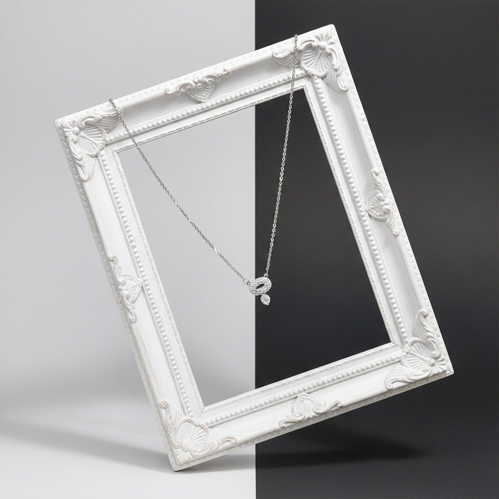 Luxury Halo Diamond Silver Necklace