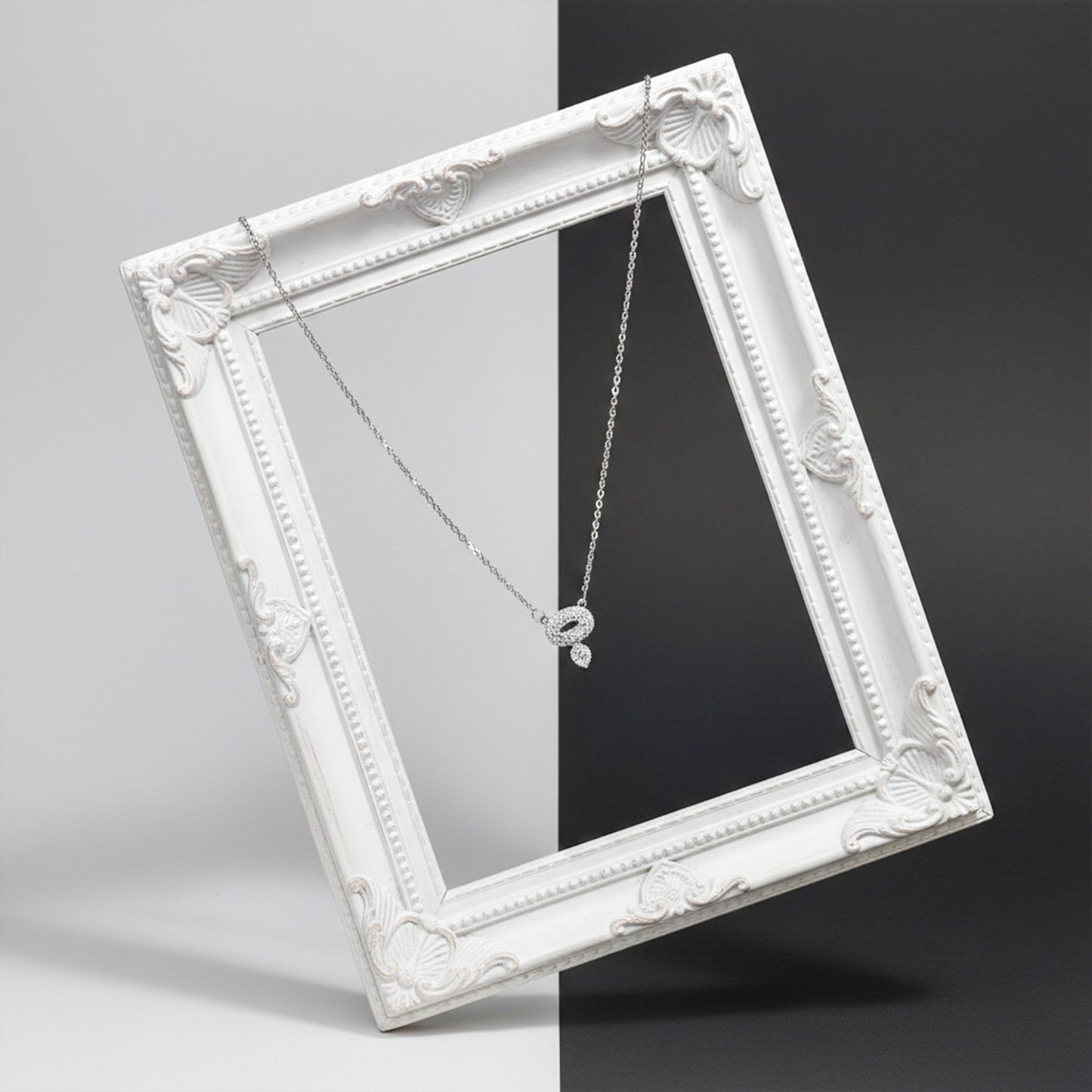 Luxury Halo Diamond Silver Necklace