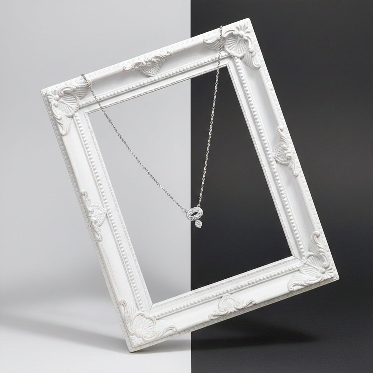 Luxury Halo Diamond Silver Necklace