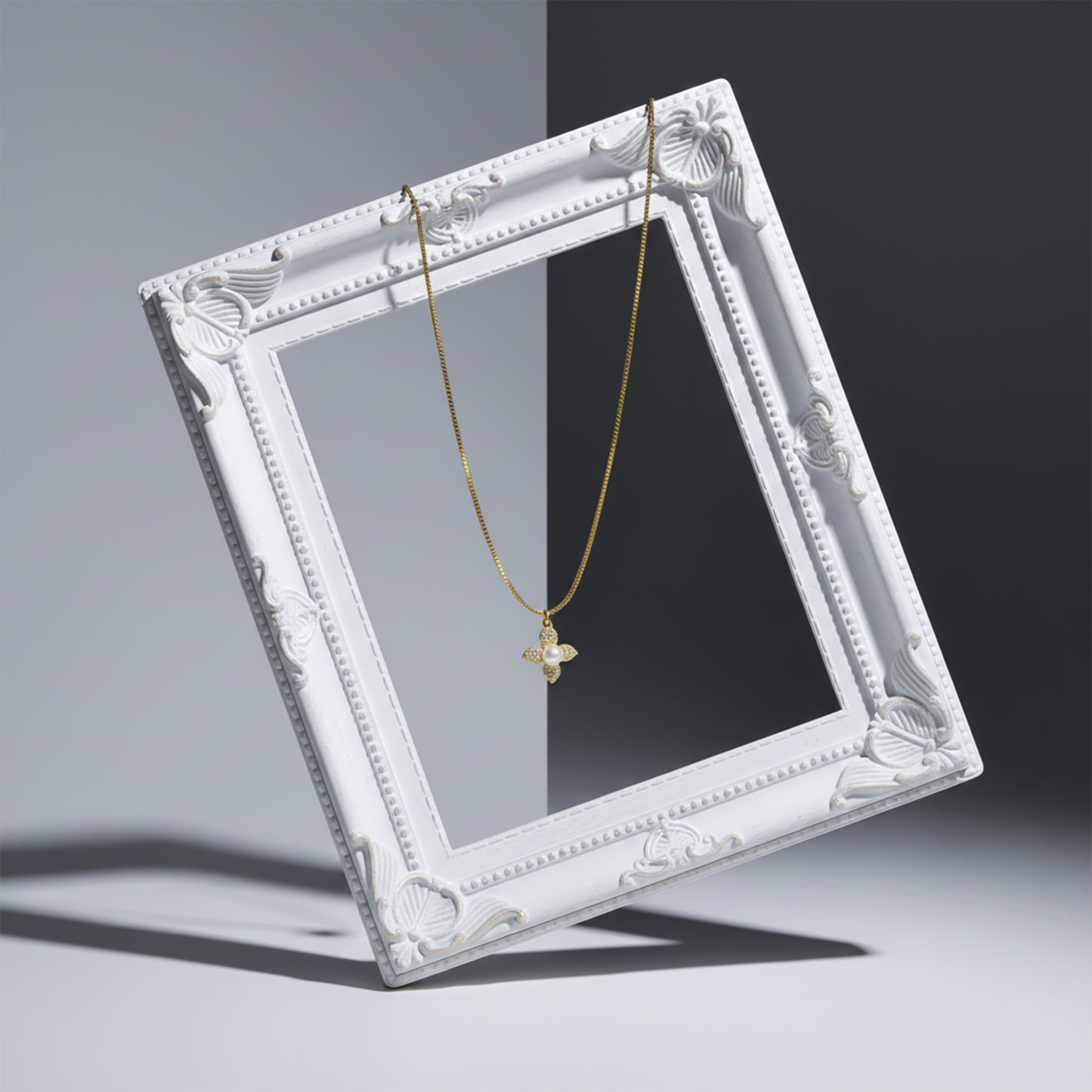 Classic Gold Pearl Blossom Necklace