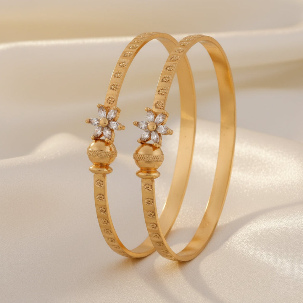 Floral Stone Kada Bangles