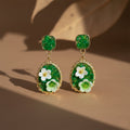 Verdant Blossom Luxe Statement Earrings