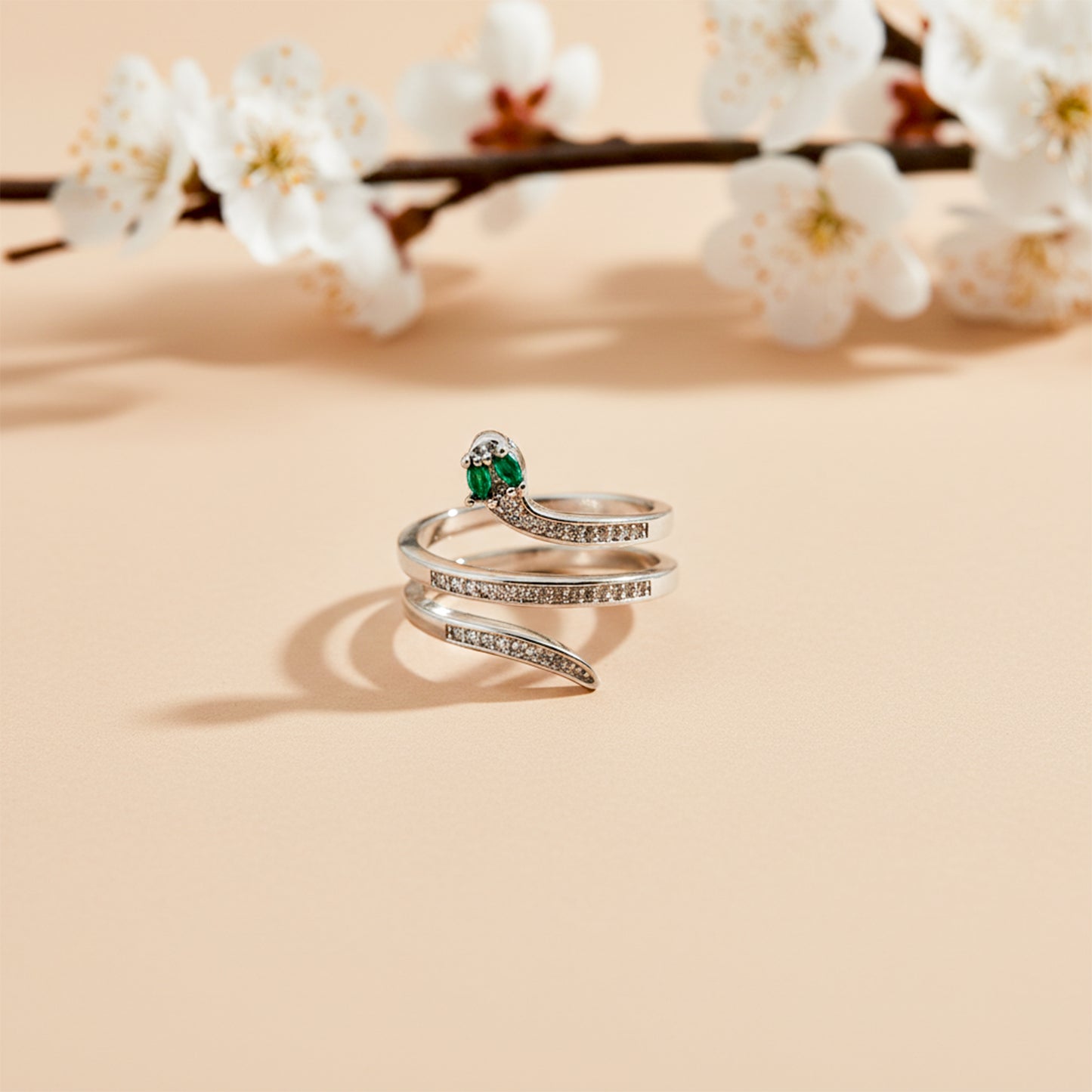 Mystic Emerald Diamond Wrap Ring