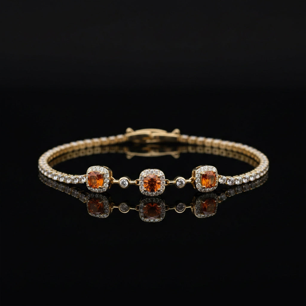 Majestic Ruby Halo Tennis Bracelet
