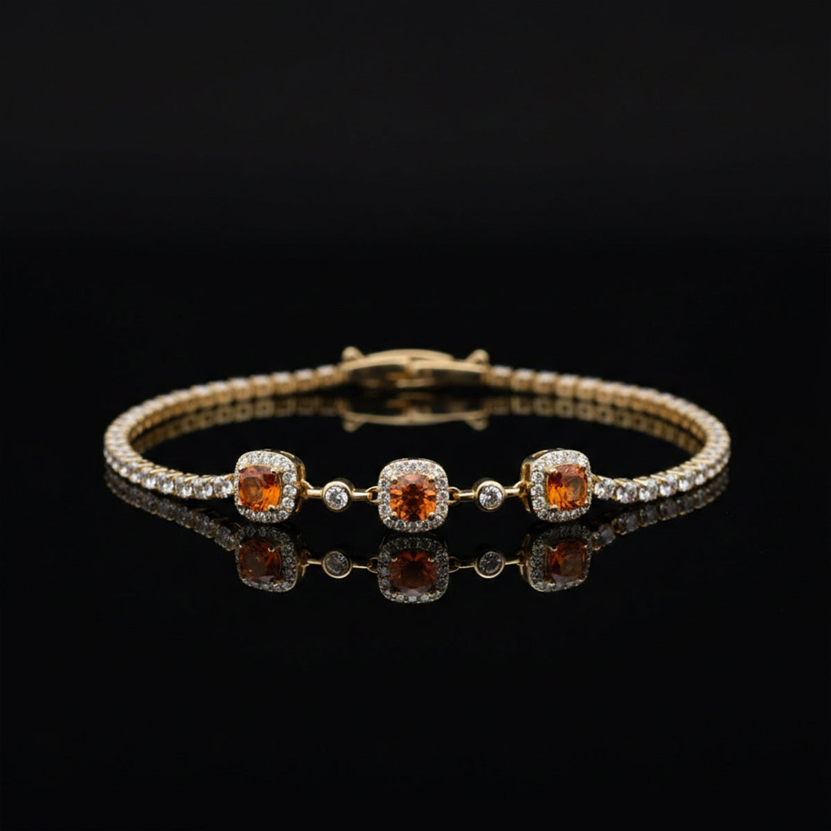 Majestic Ruby Halo Tennis Bracelet