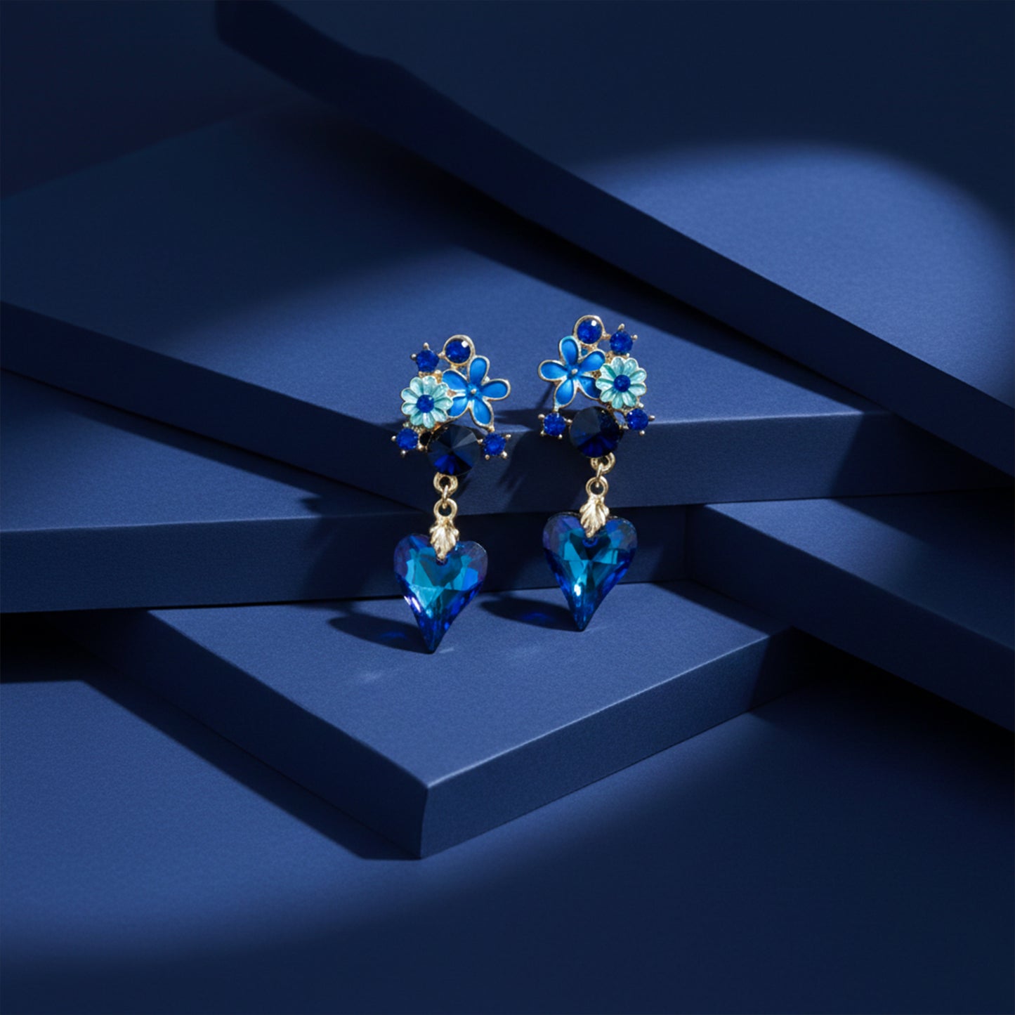 Blue Blossom Dangle Earrings