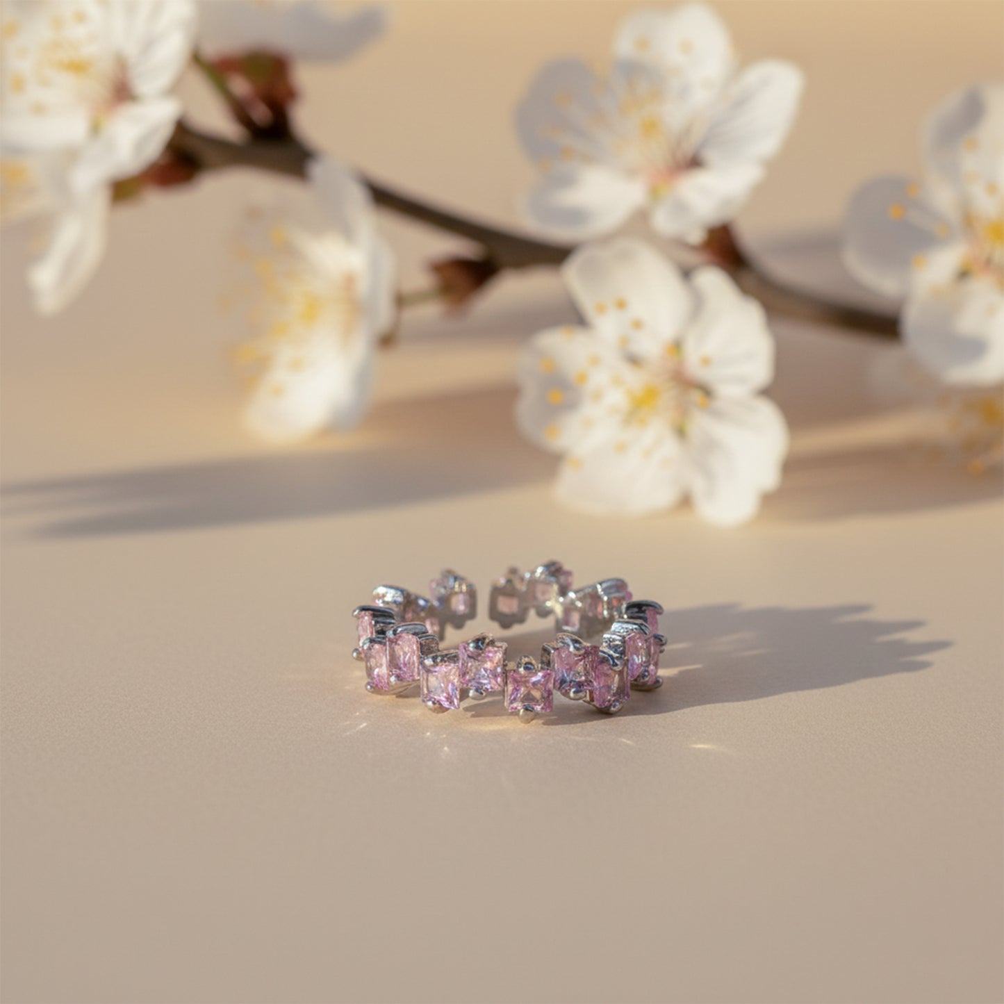 Aurora Pink Diamond Circle Ring