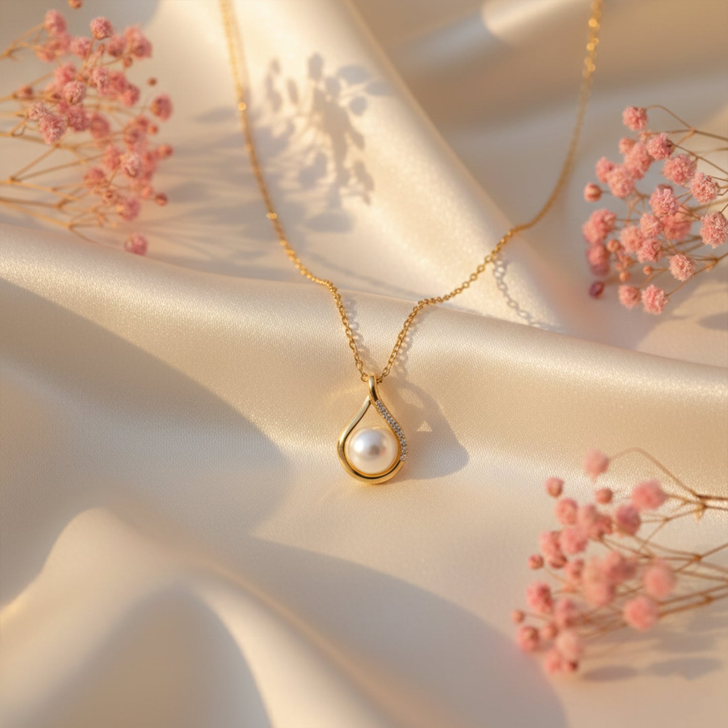 Teardrop Pearl Pendant Necklace