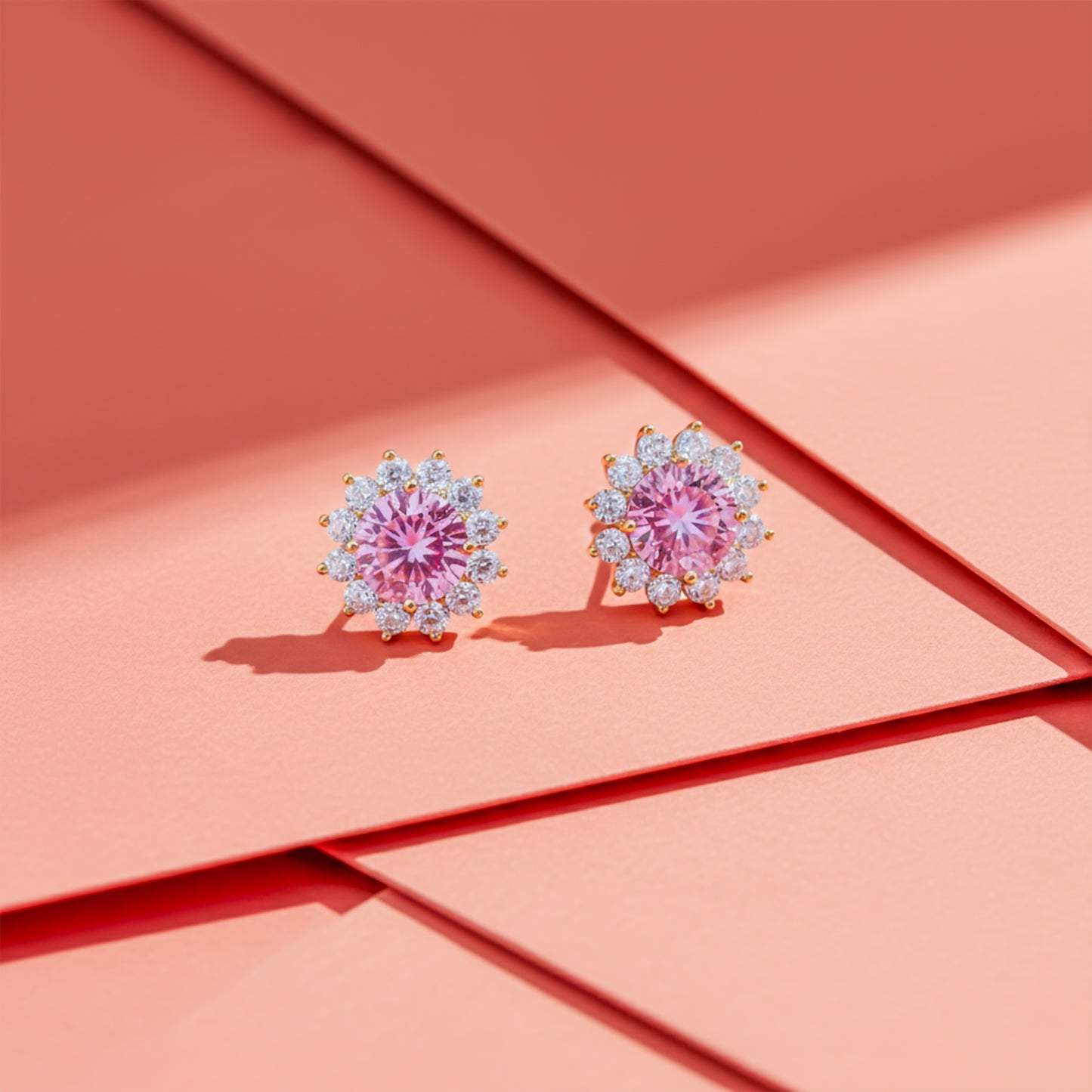 Rose Glow Floral Halo Earrings