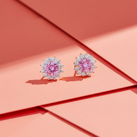 Rose Glow Floral Halo Earrings