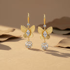 Golden Butterfly Drop Earrings
