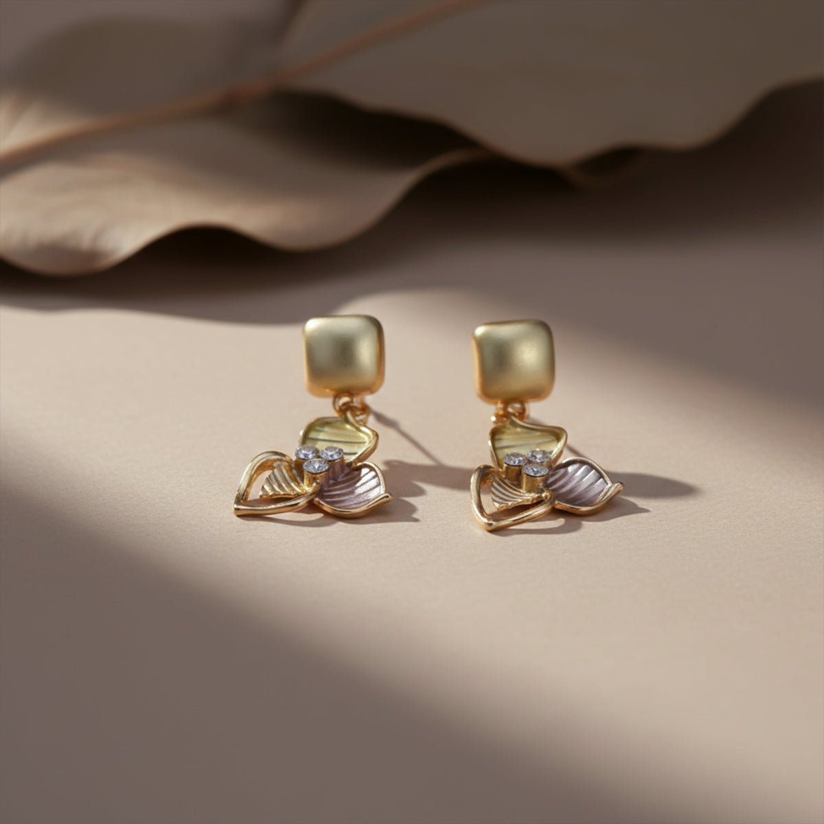 Golden Leaf Designer Earrings
