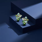 Celestial Green Petal Earrings