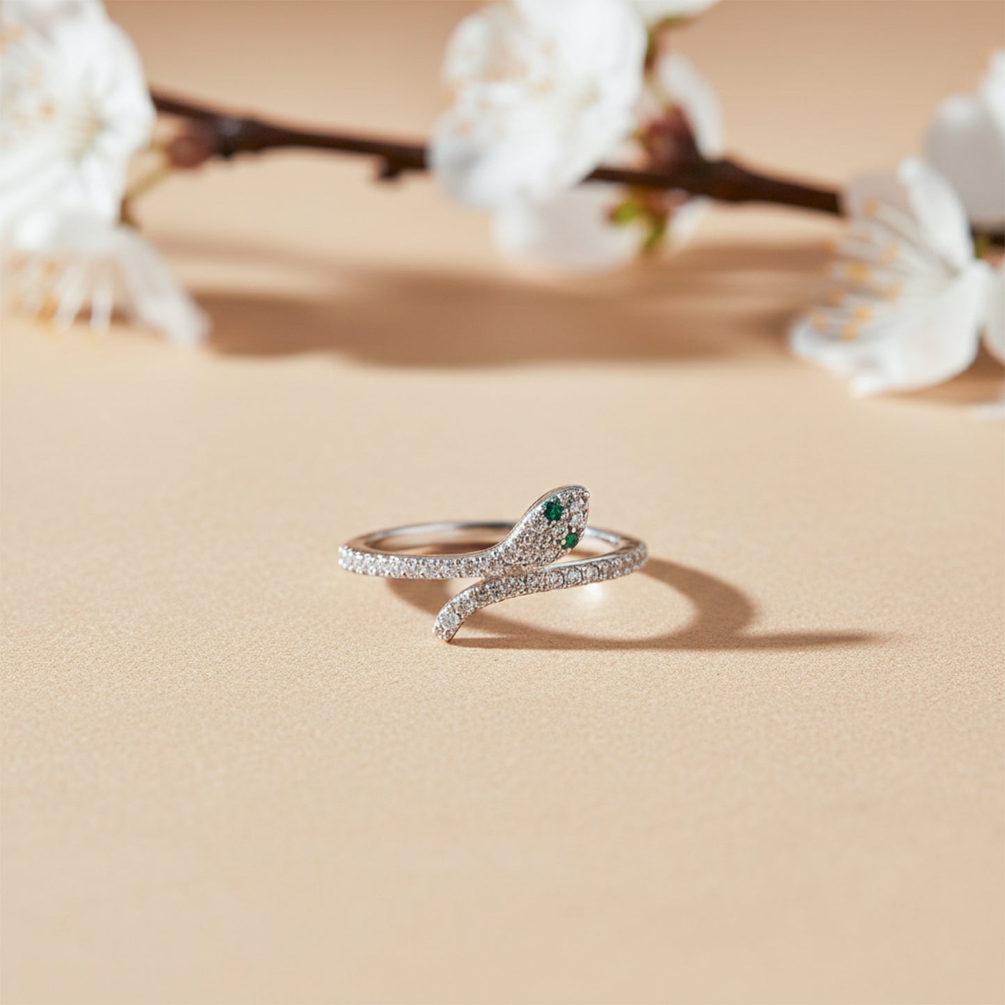 Eye Diamond Snake Wrap Ring