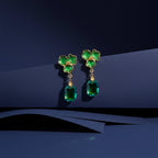 Green Bloom Crystal Earrings
