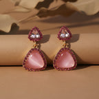 Rose Aura Gemstone Dangle Earrings