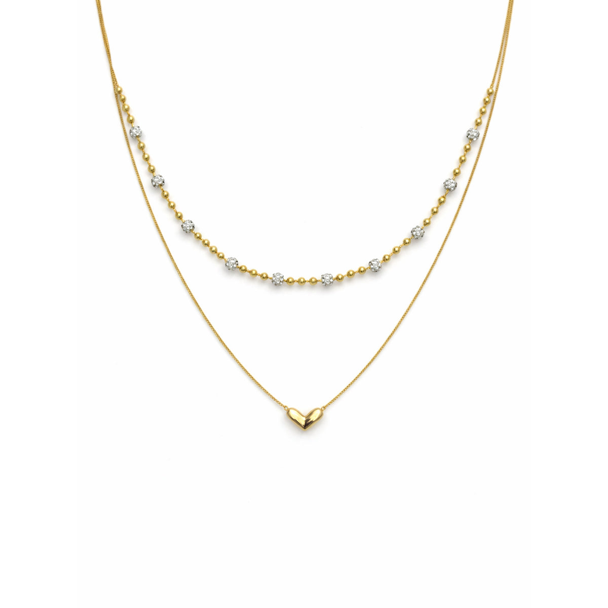 Luxpenny Dual Layer Gold Heart Necklace