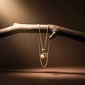 Gold Swan Pearl Pendant Necklace