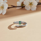 Regal Emerald Eye Serpent Statement Ring