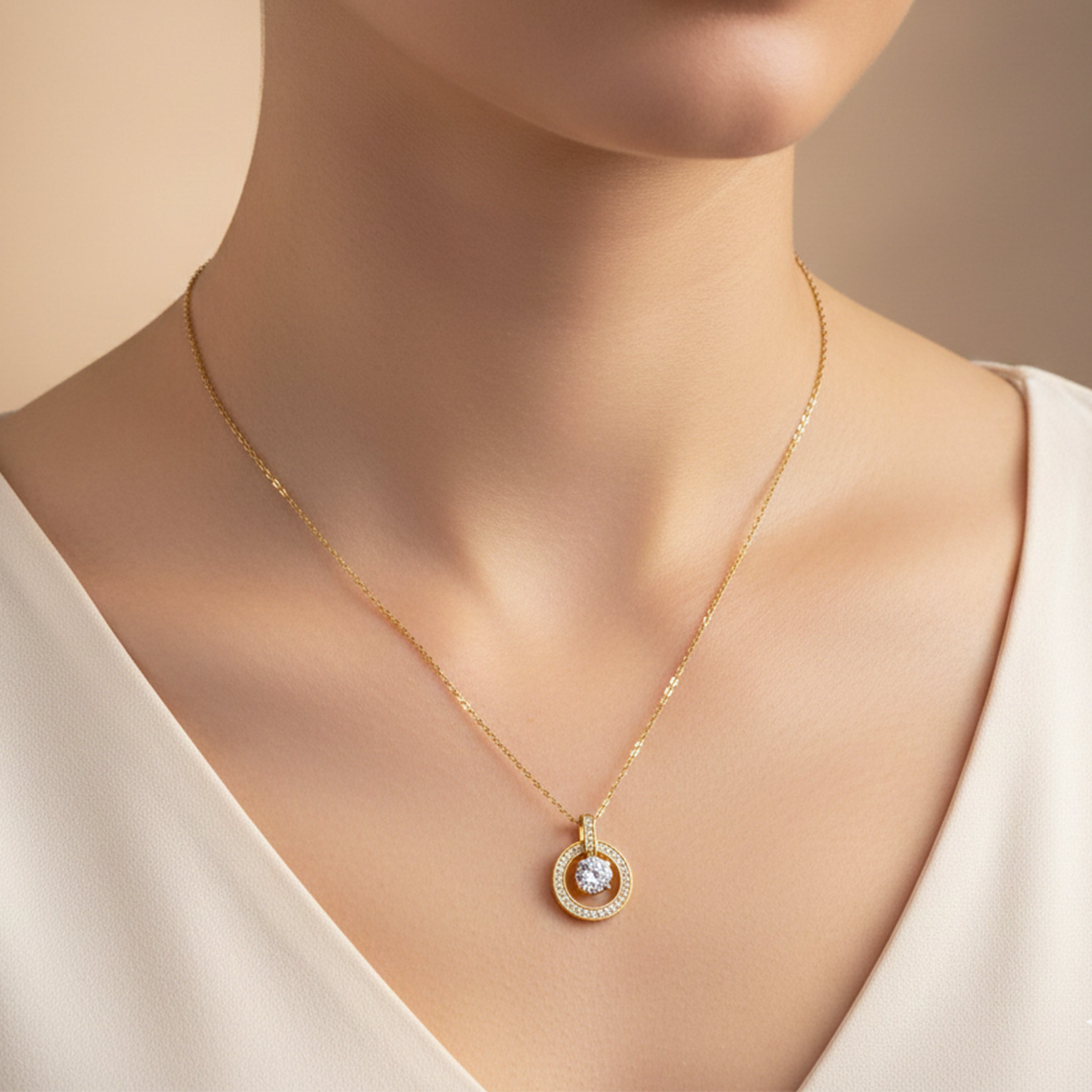 Eternal Halo Diamond Necklace