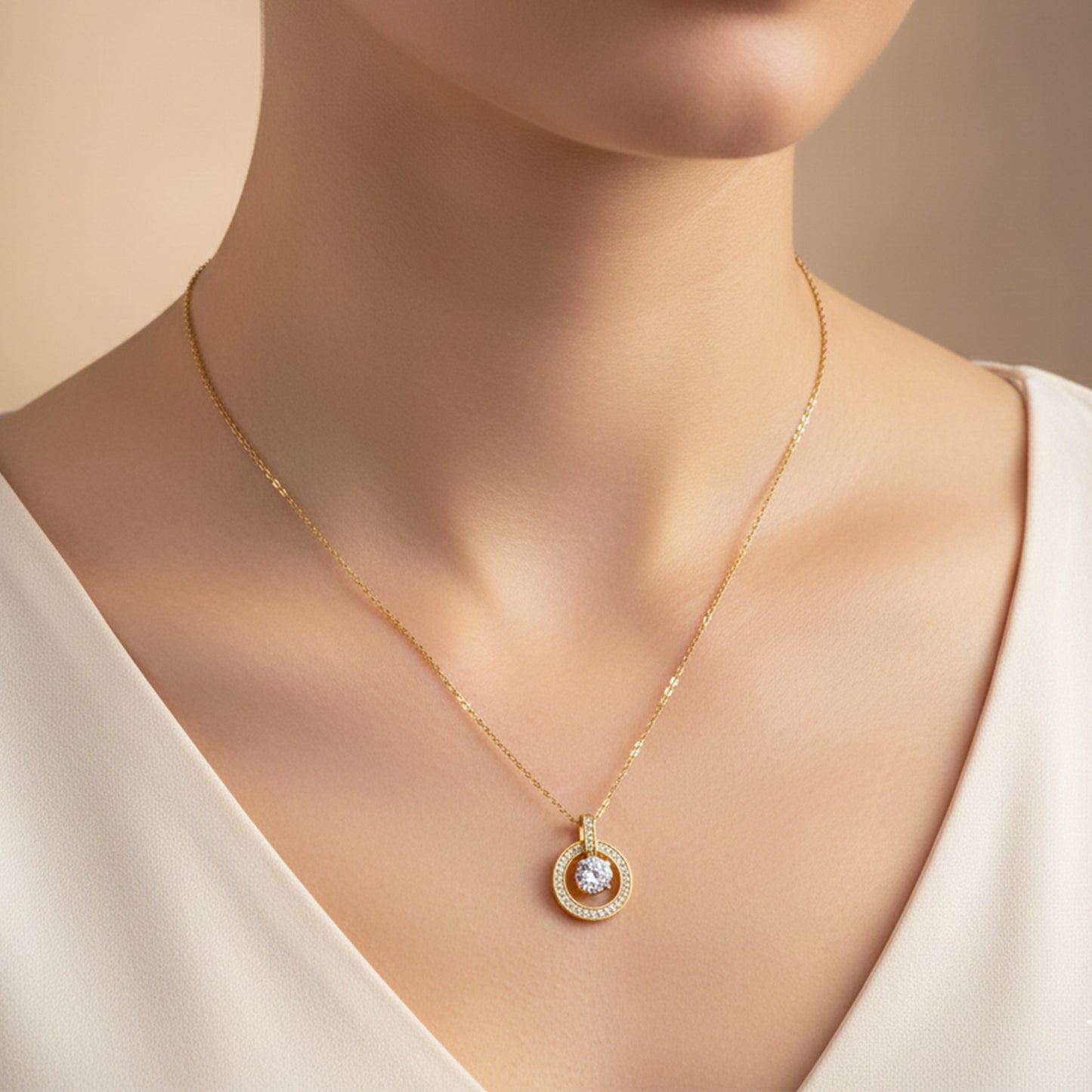 Eternal Halo Diamond Necklace