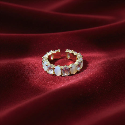 Opaline Luxe Zircon Adjustable Ring