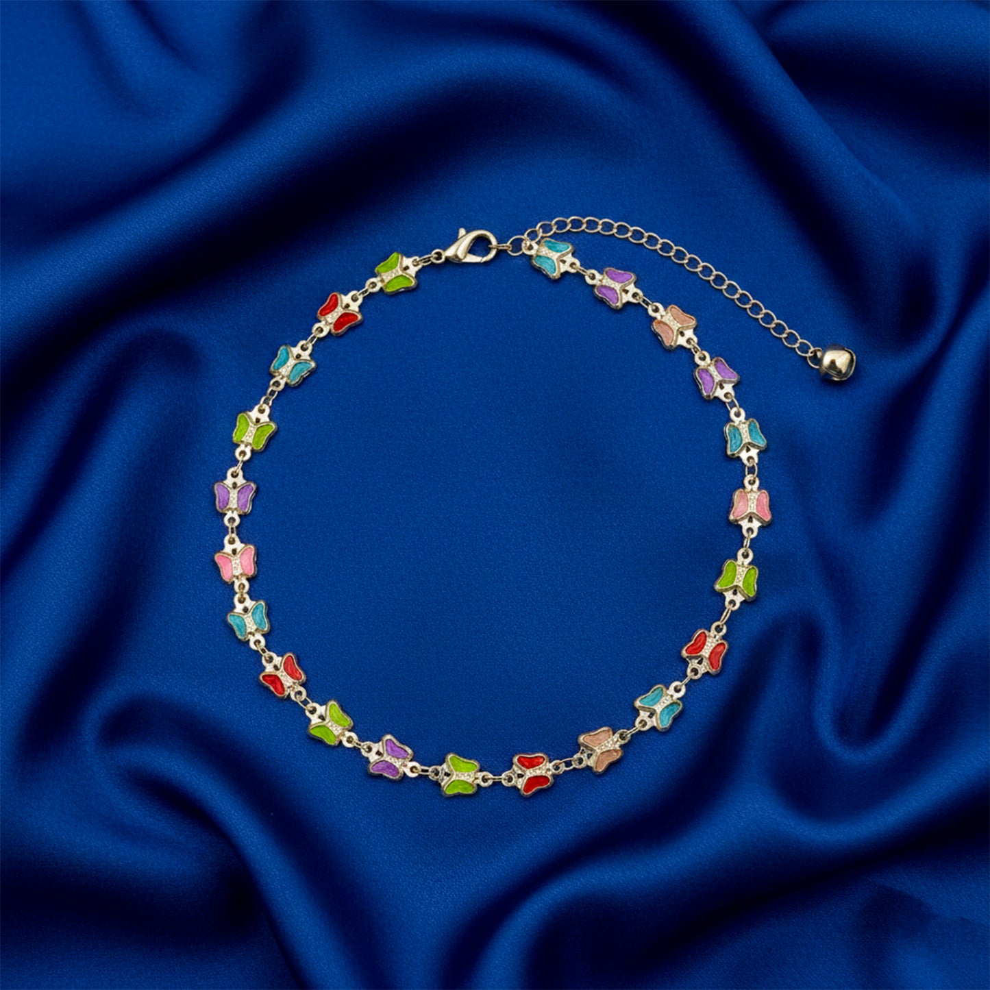 Luxe Multicolor Butterfly Charm Anklet