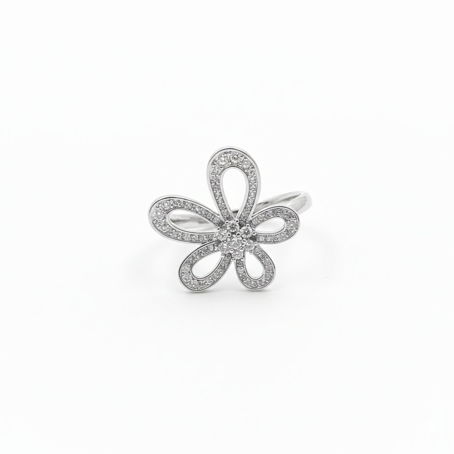 Diamond Flower Statement Ring
