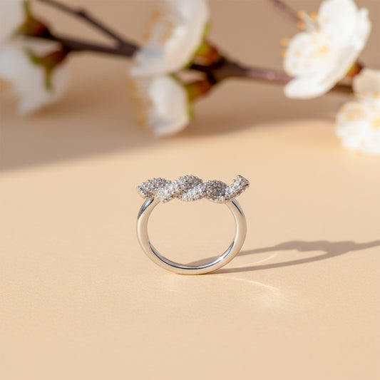 Wave Zircon Ring