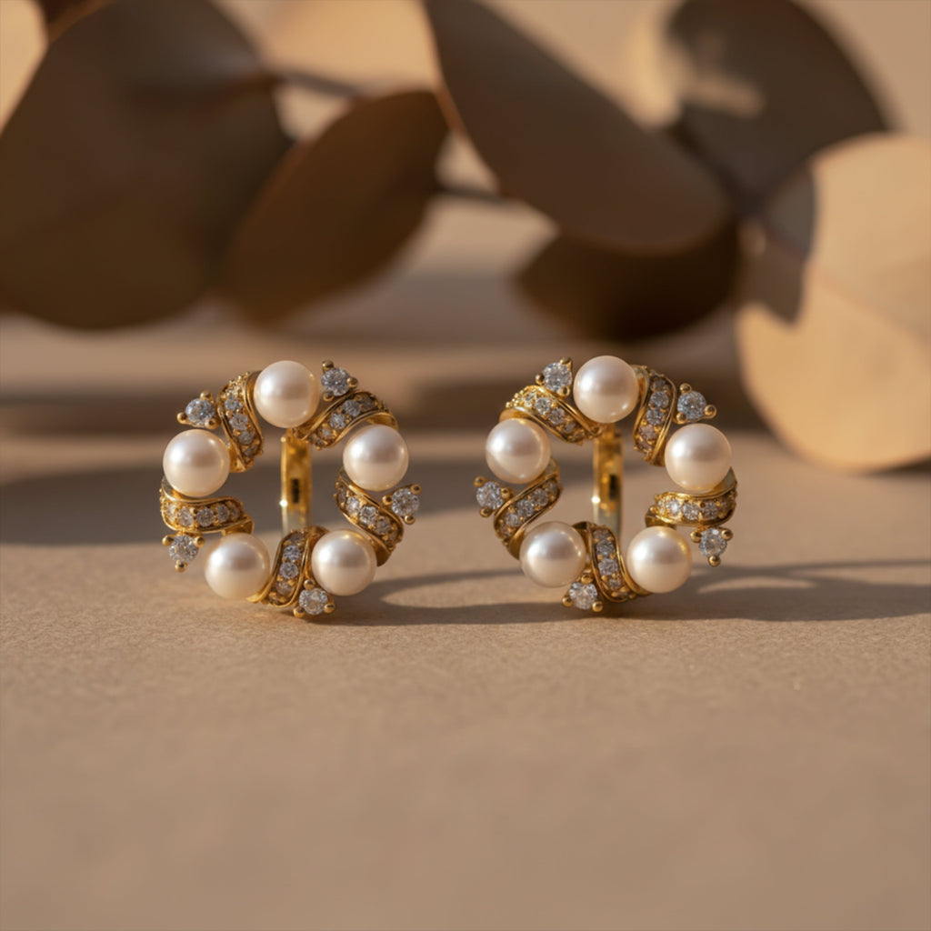 Pearl Luxe Circle Earrings