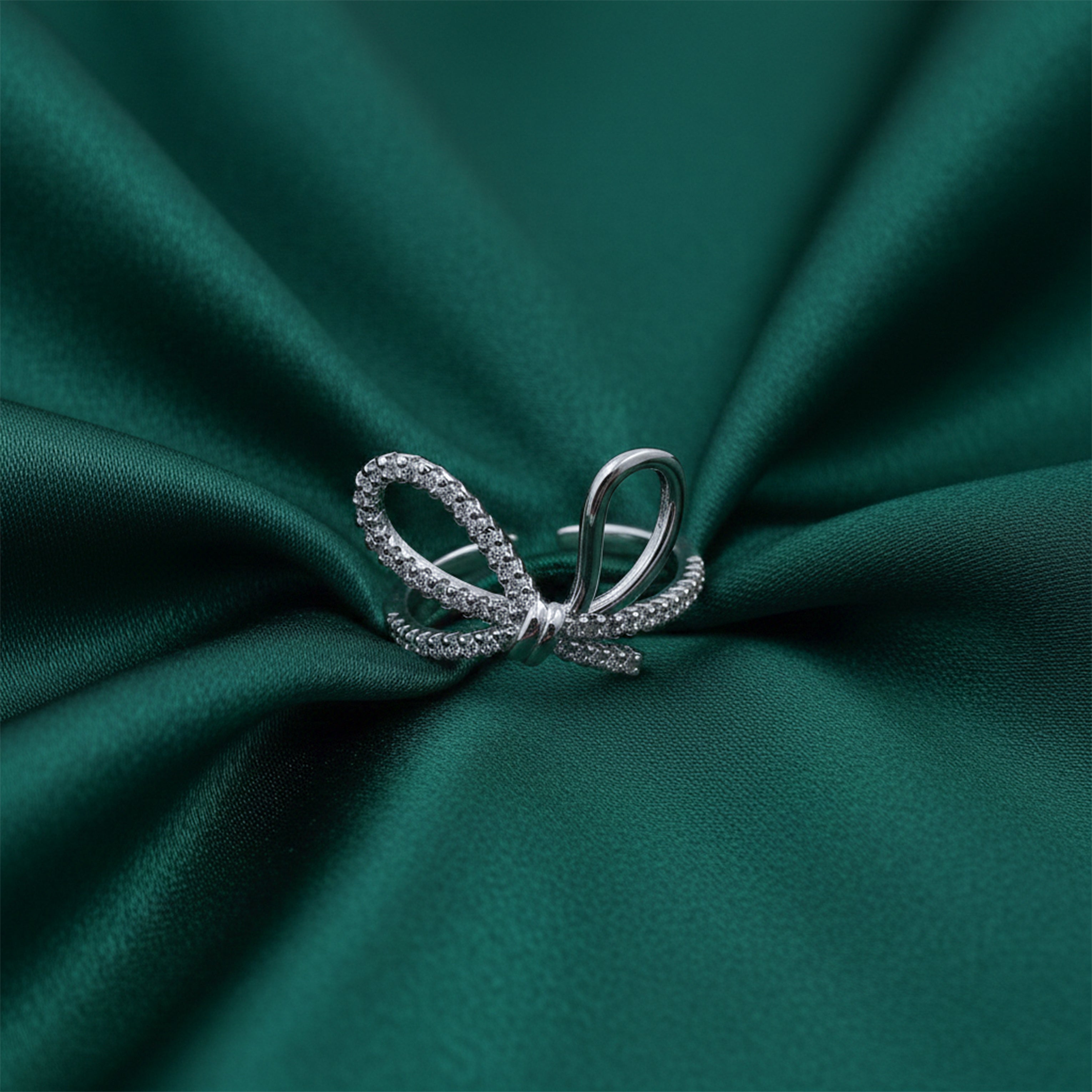 Celeste Sparkle Bow Infinity Ring