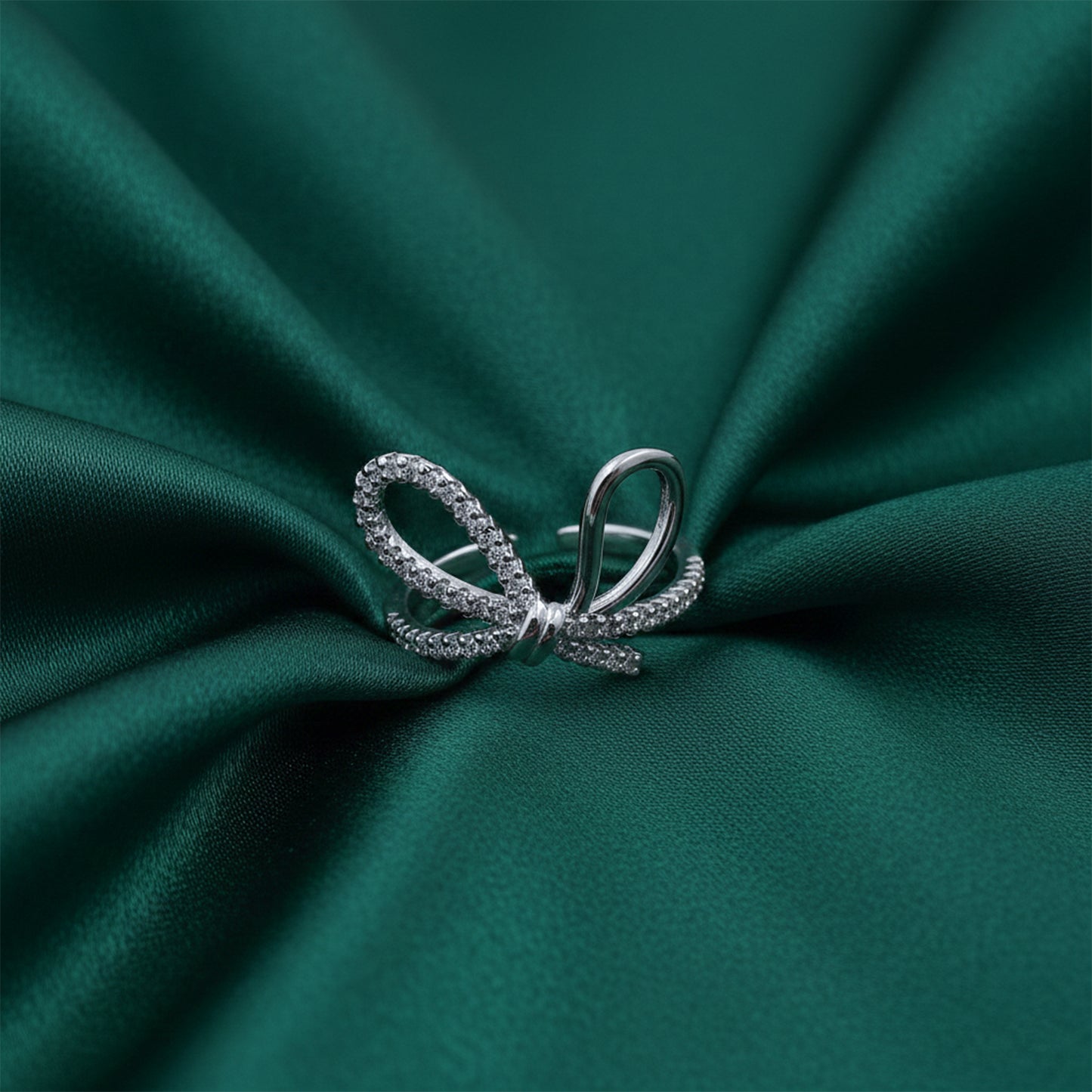 Celeste Sparkle Bow Infinity Ring