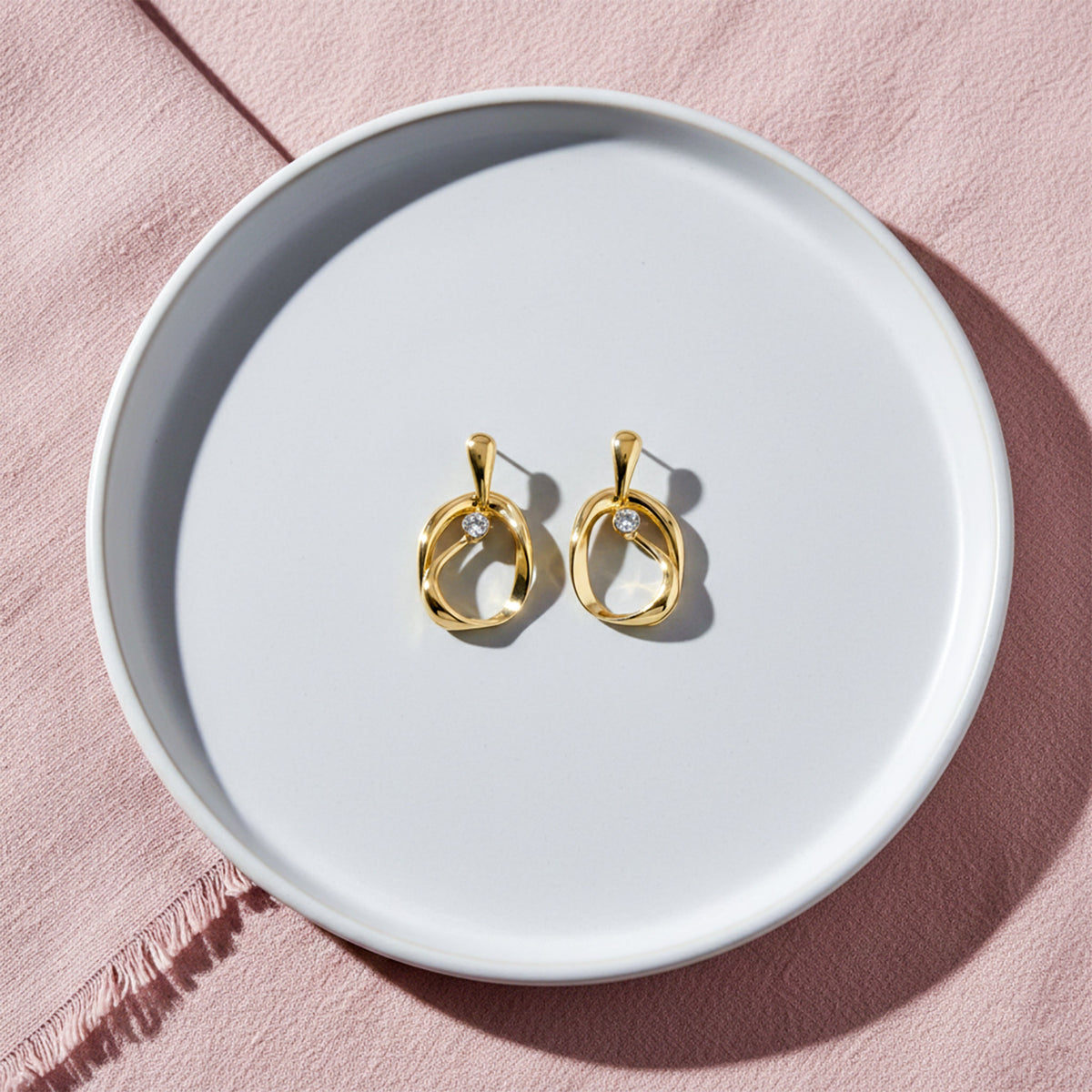 Orbit Diamond Gold Earrings