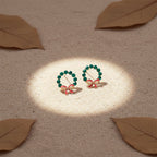 Elite Green Stone Bow Loop Earrings