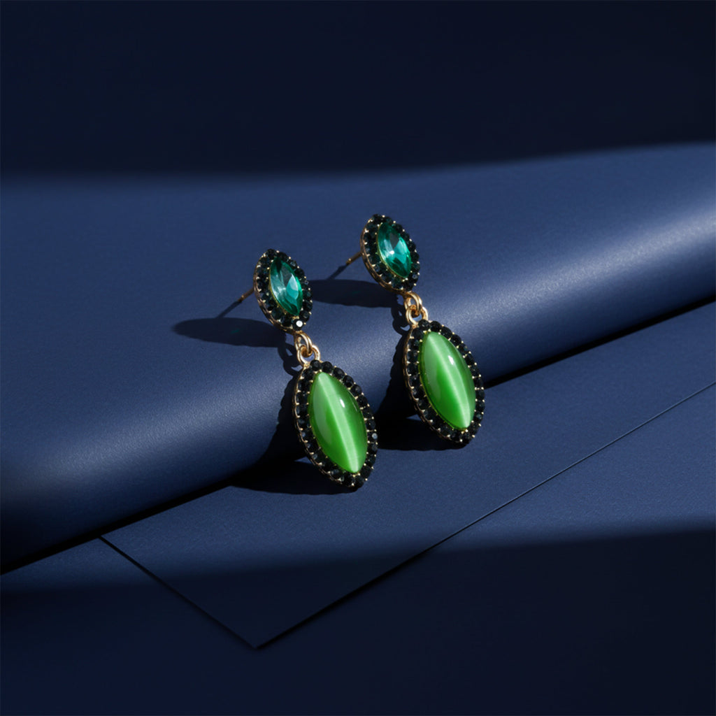 Green Radiance Drop Earrings