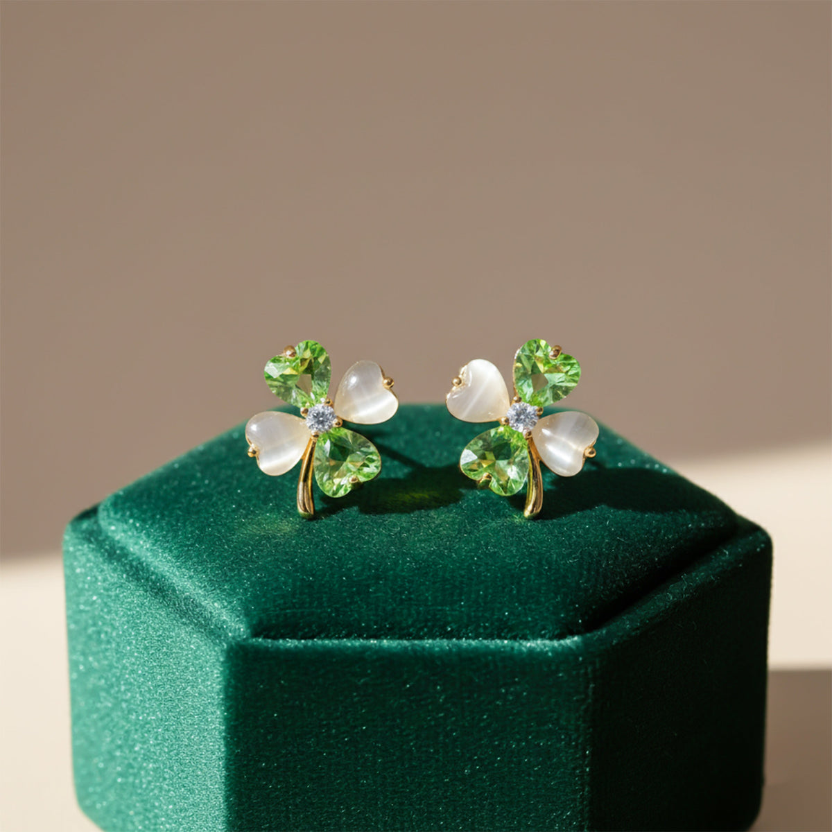 Verdant Elegance Clover Earrings
