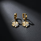 Luck Clover Gold Drop Earrings