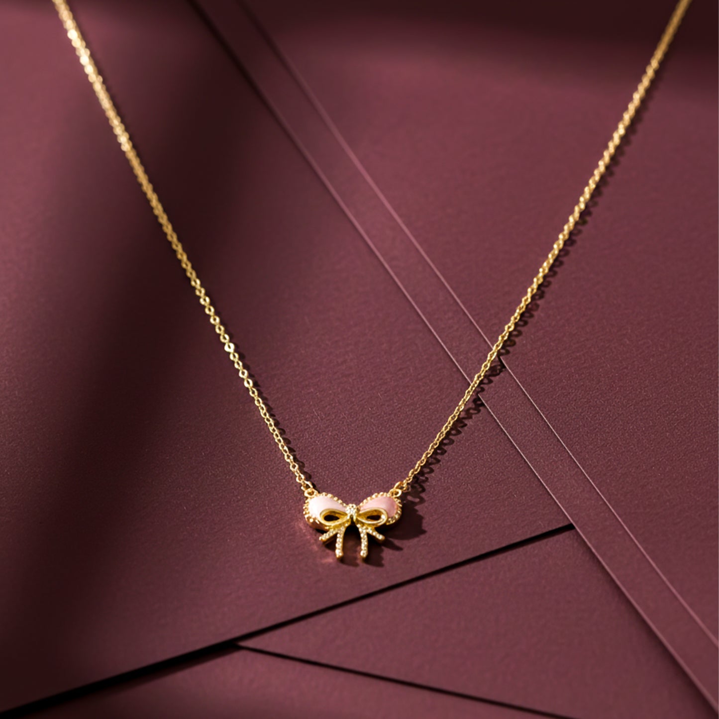 Celestine Luxe Ribbon Pearl Necklace