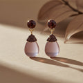 Elegant Mauve Pearl Drop Earrings